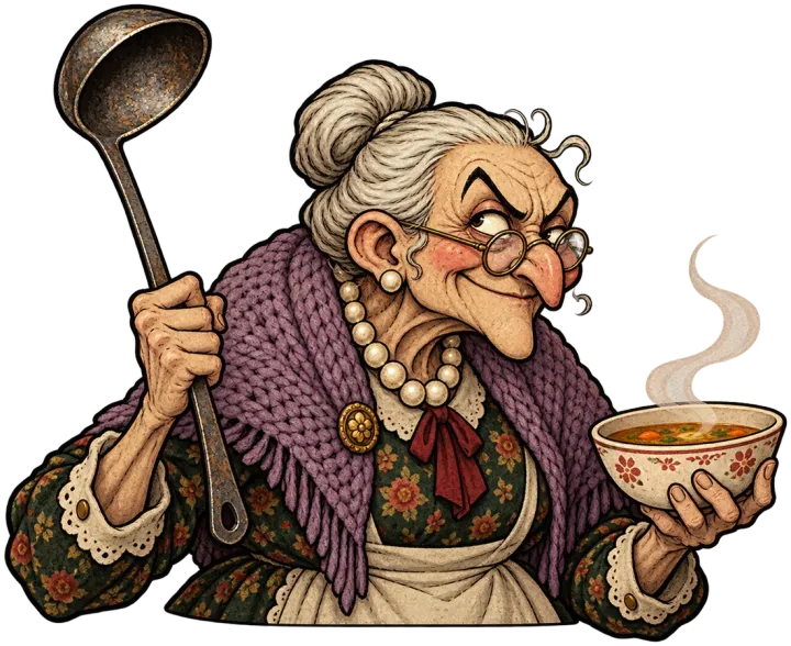 Grandma, a guest in Lazy Susan: Spin the Chef